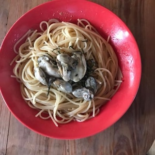 牡蠣と茸のスパゲッティー